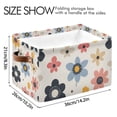 thumbnail image 4 of Yayeee Canvas Storage Basket with Handles for Shelves Fabric Bins Closet Organizer, Beige Retro Flower, 4 of 8