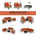 thumbnail image 4 of Haverchair Rattan Furniture Set 6 Pieces Wicker Patio Conversation Set Outdoor Rattan Sectional Sofa Couch Set with Thickened Cushions and Storage Glass Coffee Table for Outside Backyard,Orange, 4 of 10