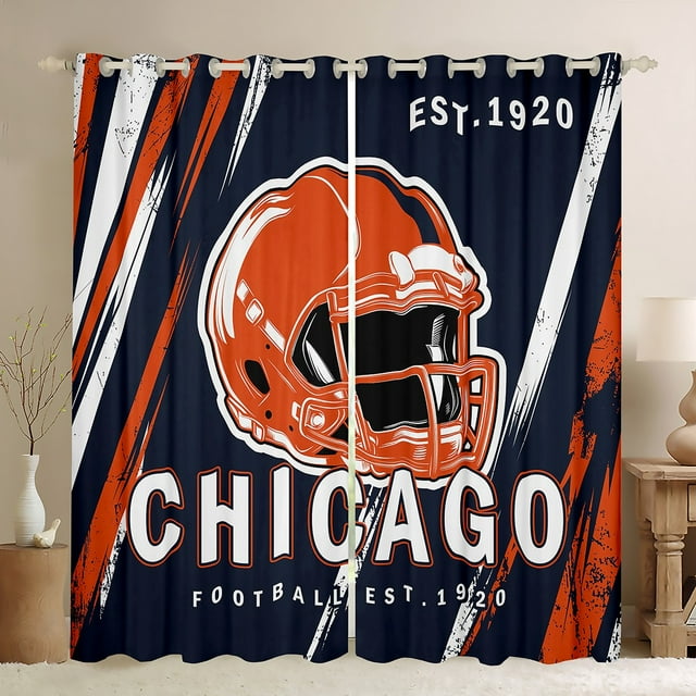 Erosebridal Rideaux de Soccer Vintage Lot de 2 (38x54), Rideaux Occultants 30 %-50 % pour Adolescents, Décoration de Jeu de Rugby