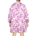thumbnail image 2 of Wearable Oversized Blanket,Pink Ribbon Breast Cancer Pattern Wearable Blanket Hoodie for Adults,Cozy Hooded Blankets with Super Pockets,Super Warm Fuzzy Pullover for Women & Men, 2 of 6