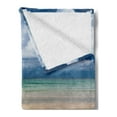 thumbnail image 2 of Driftwood Soft Flannel Fleece Throw Blanket, Sea Theme Driftwood on the Sandy Beach and Cloudy Sky Digital Style Print, Cozy Plush for Indoor and Outdoor Use, 50" x 60", Sand Brown Blue, by Ambesonne, 2 of 5