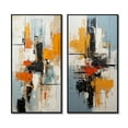 thumbnail image 2 of Designart "Deconstructed Colorfields Minimalist Abstraction II" Abstract Painting Framed Wall Art Set Of 2 - Modern Blue Gallery Wall Frame Set For Home Decor, 2 of 6
