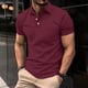 thumbnail image 1 of Blusa y camisa de manga corta con cuello vuelto para hombre, informal, de moda, de manga corta, lisa, con cuello vuelto, deportiva, sin mangas, de poliéster., 1 of 6