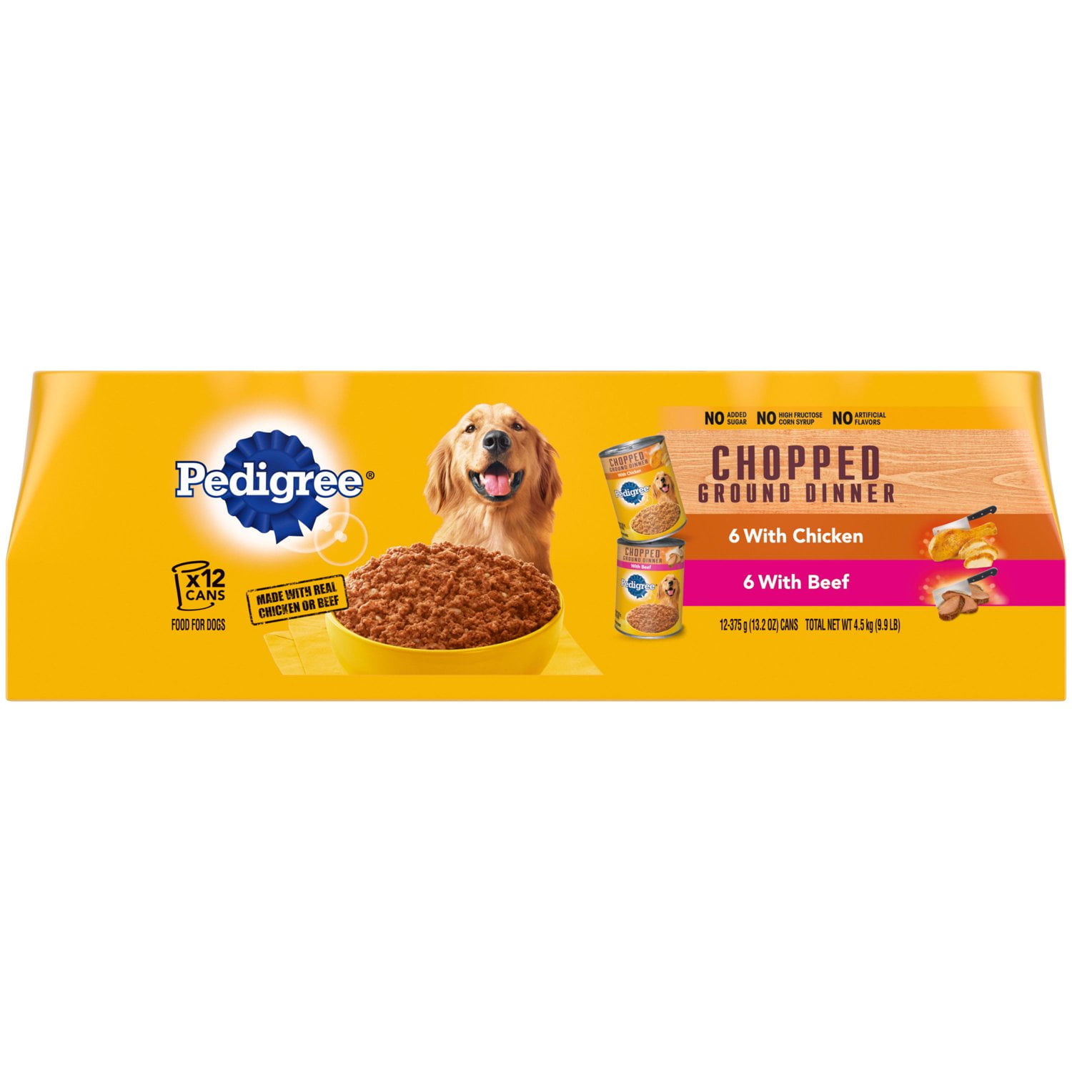 Pedigree Adult Complete Wet Food Chopped Ground Dinner Multipack Beef Chicken 13.7oz 12 Pack Walmart
