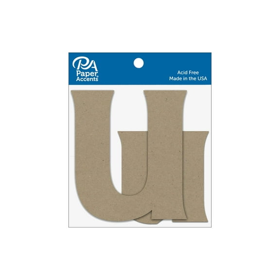 Chipboard Letter 4" Uu 2pc Natural