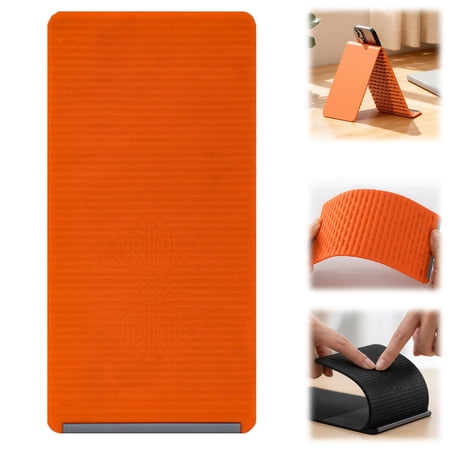 Flexible Silicone Aluminum Phone Holder Stand Bendable Rollable Foldable Design Universal Adjustable Anti-Slip Desktop Mount for Phone Tablet Laptop Portable Ergonomic Holder (Orange)