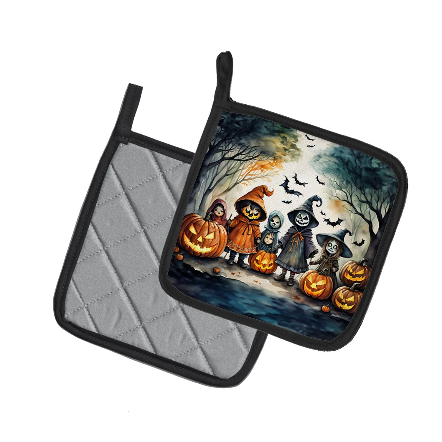 Halloween Pair of Pot Holders 7.5x7.5 Inch Heat Resistant Kitchen Decor