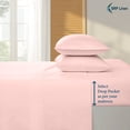 thumbnail image 5 of 900 Thread Count 4 Piece Quality Sheet Set 15 Inch Deep Pocket 100% Egyptian Cotton Color Pink Solid Size Full, 5 of 7