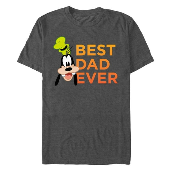 Men's Mickey & Friends Father's Day Best Goofy Dad Ever Graphic Tee Charcoal Heather 3X Large