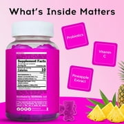 BEARVANA Vaginal pH Balance Probiotic Gummies Women's Health Pineapple Flavor 60 Count