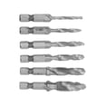 thumbnail image 2 of TKSE Juego De Grifos, 6 Piezas Juego De Grifos De Combinación De Vástago Hexagonal Juego De Grifos De Broca De Flauta Espiral Herramienta De Roscado De Rosca De Acero De Alta Velocidad(Silver), 2 of 8