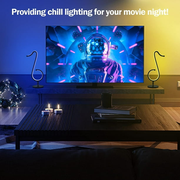Lampe de Chevet LED, Veilleuse USB Colorée, Lampe de table RGB dimmable,  Contrle APP, mode musique Lampe de Bureau RGB pour salon, chambre d'enfant,  chambre, bureau, hauteur 35CM