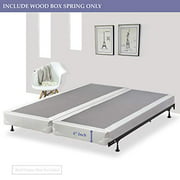 Continental Sleep Fully Assembled Split Low Profile Wood Traditional Box Spring/Foundation For Mattress Set, King, White