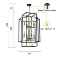 thumbnail image 5 of The Magic Home Industrial 8-Light 2-Tier Lantern Chandelier Black Grey, 5 of 9
