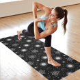 thumbnail image 6 of Black White Sun Moon Star Geometry Pattern Hot Yoga Mat Towel Non Slip for Hot Yoga - Quick-Drying Yoga Mat Cover with 4 Corner Pockets with Travel Bag - Hot Yoga Towel Non Slip 74"x26", 6 of 6