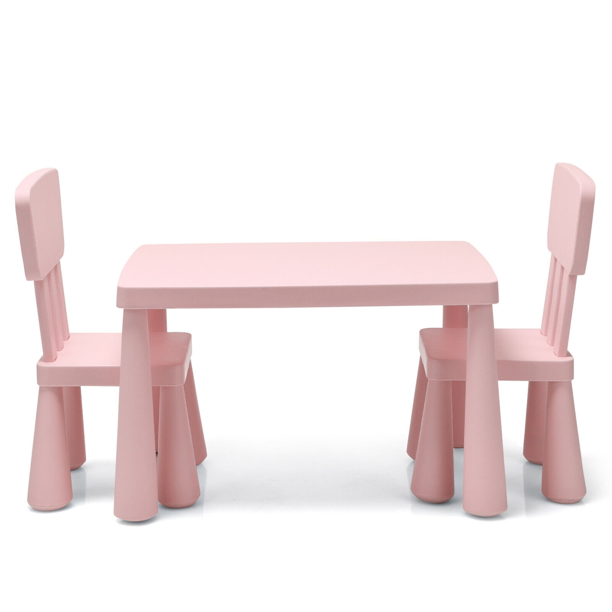 Gymax Kids Table & 2 Chairs Set Toddler Activity Play Dining Study Desk Baby Gift Pink