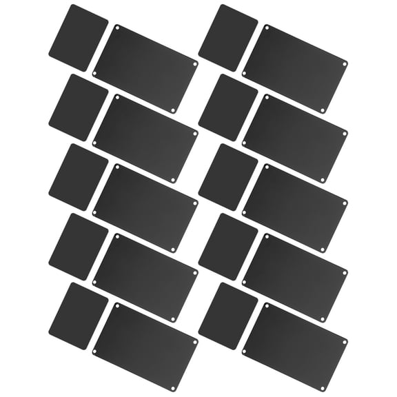 KALLORY 20Pcs Black Metal Name Plates Aluminum Blank Signs for Office Door Tags and Decoration