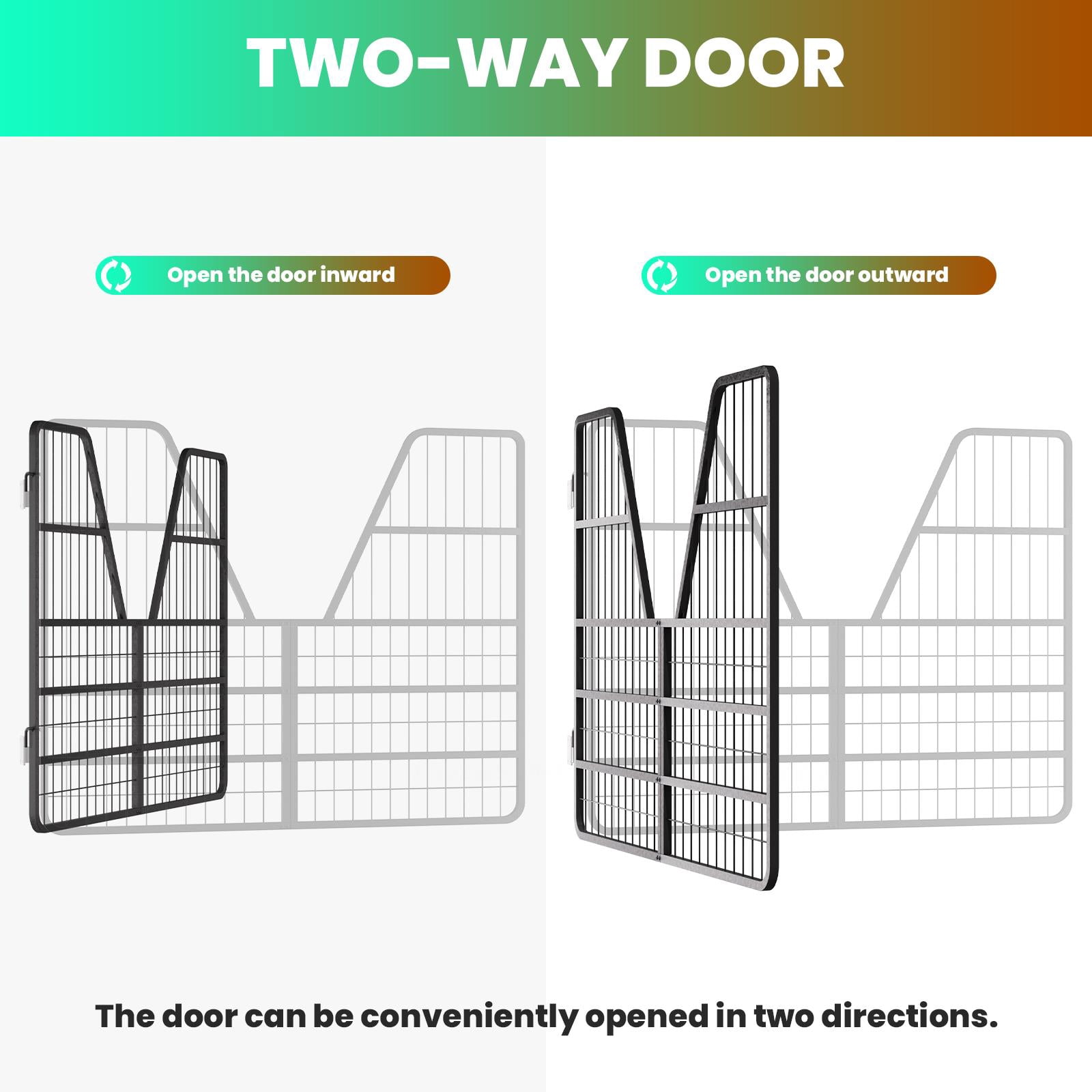 Heavy Duty Steel Horse Stall Gate 52"×42"×0.8" Scratch Resistant Black Coated Stable Door, Safety Barn Gate for Horse Stalls