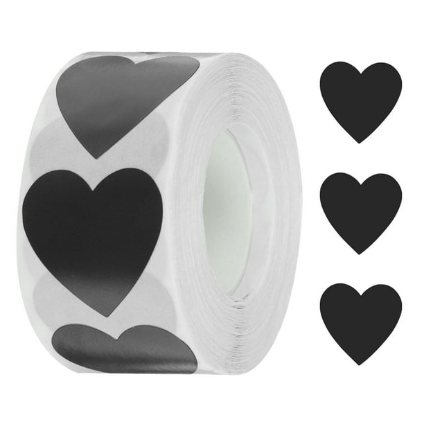 Etiquetas de corazón de vinilo autoadhesivas Uxcell de 1 pulgada para tienda, hogar y oficina, 500 piezas, negro