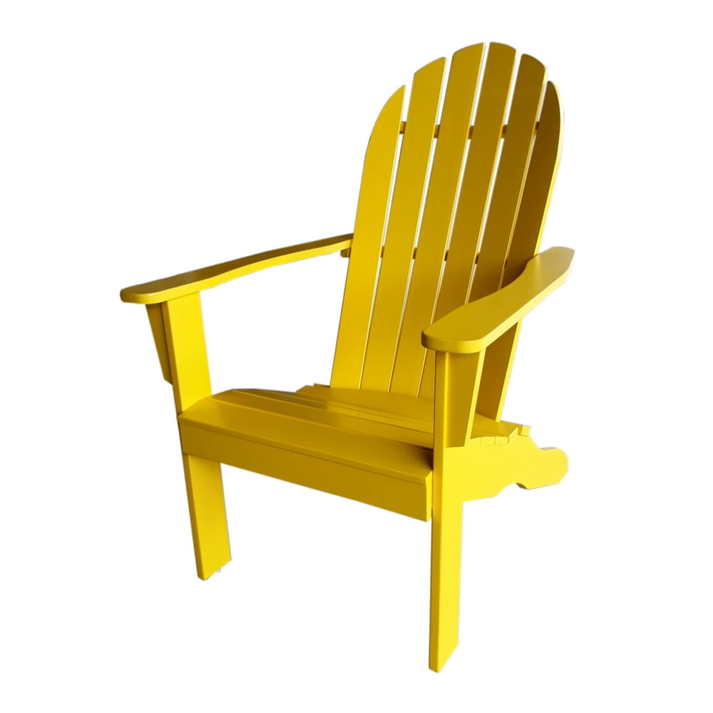 Mainstays Wood Outdoor Adirondack Chair, Yellow Color