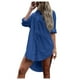 thumbnail image 1 of Blusa larga con estampado, cuello en V y mangas largas para mujer - Top informal, 1 of 8