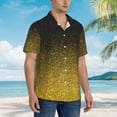 thumbnail image 3 of Kll Men'S Hawaiian Shirt Short Sleeve Button Down Beach Shirts-Gold Glitter Gradient, 3 of 7