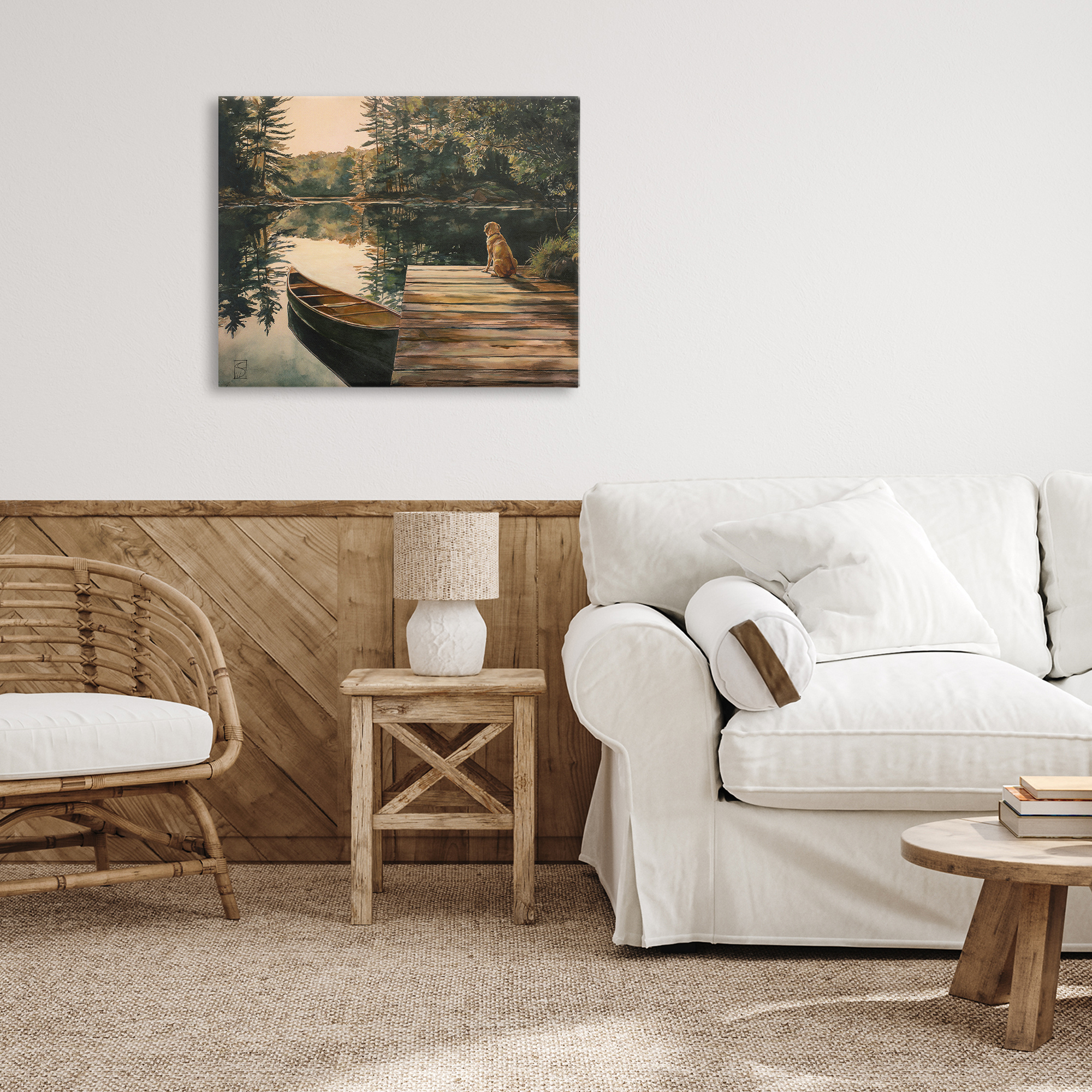 Lake Life at Sunset Canvas Wall Art, design by Sara Culpepper
