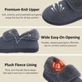 thumbnail image 3 of VANSARTO Mens Knit Bootie Slippers Comfy Casual Memory Foam Boot Slipper Indoor Outdoor House Shoes, Dark Blue, Size 9, 3 of 7