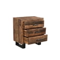 thumbnail image 3 of Taran Designs Cedric 3-drawer Solid Wood Nightstand in Dark Brown/Black, 3 of 6