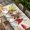 Off White, variant on Gnomes Spring Floral Table Cloths for 4 Foot Rectangle Tables, Daisy Pastoral Flowers Watercolor Patio Waterproof Elastic Fitted Tablecloths, Washable Rectangular Table Cover for Camping