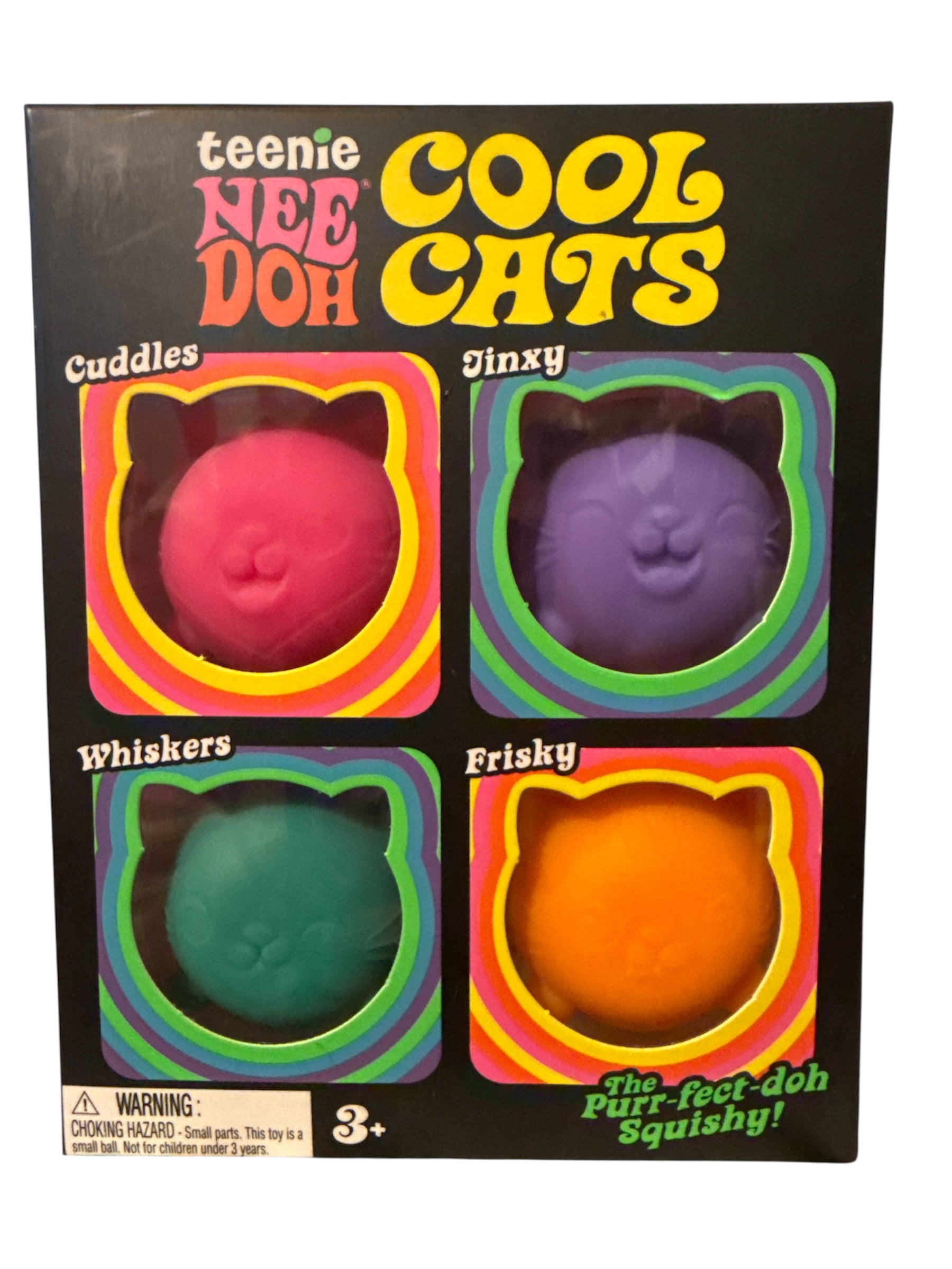 TEENIE NEE DOH COOL CATS (4 PACK) , SENSORY STRESS RELIEVER BALLS, FIDGET