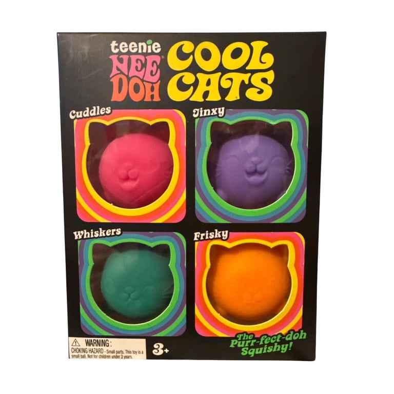 TEENIE NEE DOH COOL CATS (4 PACK) , SENSORY STRESS RELIEVER BALLS
