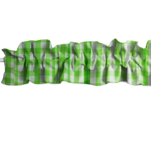 Gingham Checkered Cotton Curtain Sleeve Topper Window Treatment