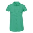 thumbnail image 3 of QLEICOM Womens Short Sleeve Shirts Turn Down Collar Button Down Shirt Tops with Pockets Mint Green L, US Size 8, 3 of 4