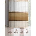 thumbnail image 6 of Brown Wood Grain Sheer Curtains 96 Inch Length 2 Panels Set, Vintage Country Geometric Striped Voile Window Treatment Semi Sheer Long Curtains Drapes for Bedroom/Living Room/Kitchen 52"x96"x2, 6 of 7