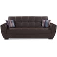 thumbnail image 3 of Ottomanson Origins Air Sofa Bed with Storage 74", Brown Leatherette, 3 of 16