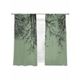 thumbnail image 7 of Green Black Branches Sheer Curtains 72 Inch Length 2 Panels Set, Botanical Dead Tree Birds Voile Window Treatment Rod Pocket Curtains Sheers Drapes for Bedroom/Living Room/Kitchen 52"x72"x2, 7 of 7