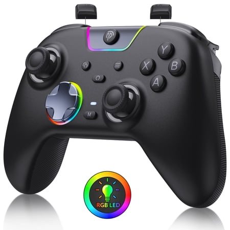 qucopre wireless pc gaming controller for pc/android/ios/switch/switch 2/steam bluetooth controller with noise-canceling buttons dual-stage triggers 8 way d-pad 4 vibration motors