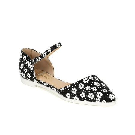 

Liliana CD77 Women Printed Leatherette Pointy Toe Mary Jane D Orsay Flat