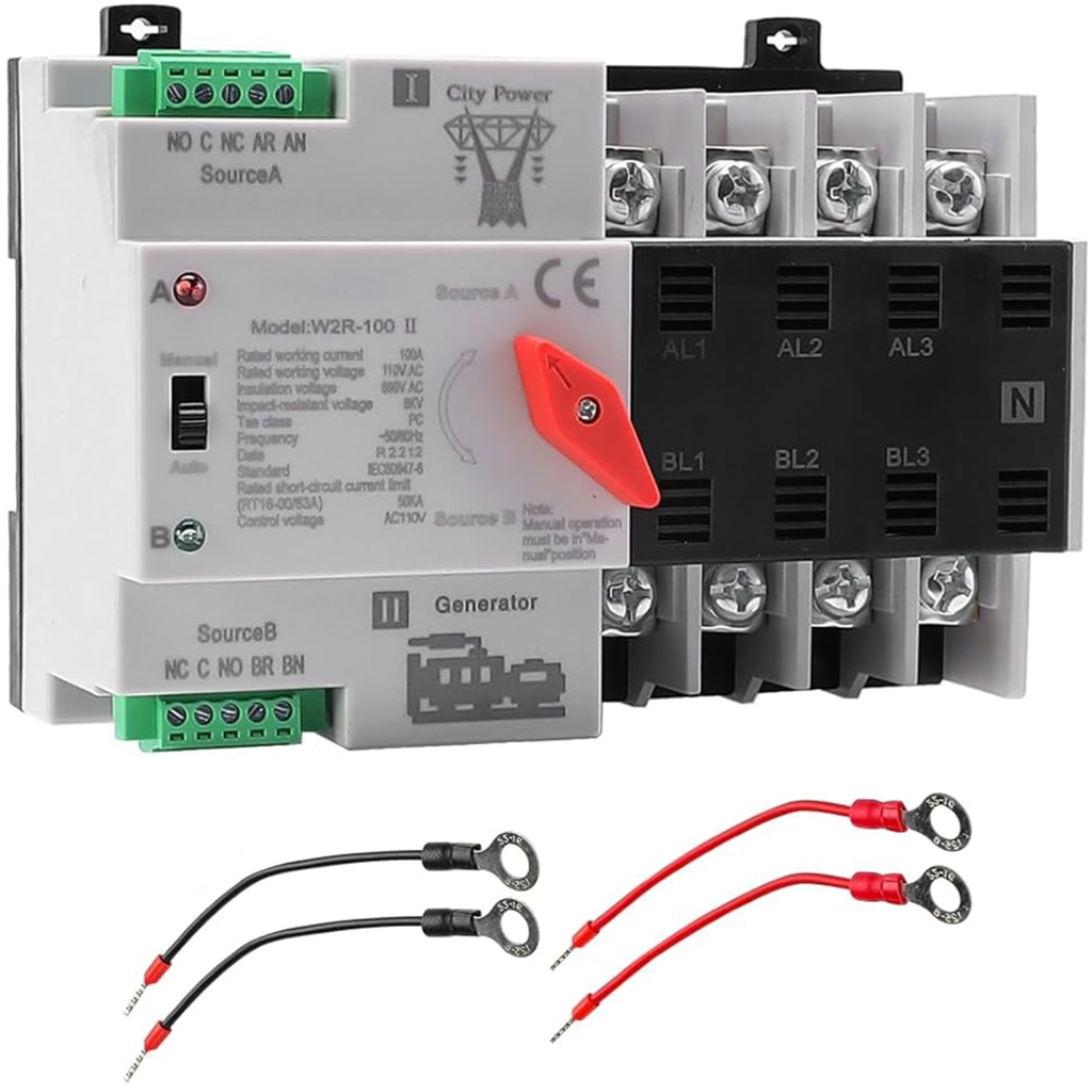 Double Source Automatic Transfer Switches 100A 4Pole Fast Electrical Controllers Power Transfer Switches for backups P