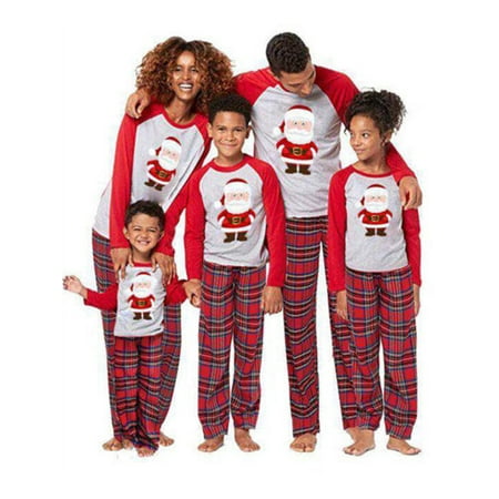 

Viworld Holiday Family Feeling Matching Pajama Suit Santa Claus Christmas PJ Sets Plaid Sleepwear 2Pcs Pants Clothes