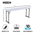 thumbnail image 2 of Lifetime 6 Foot Rectangle Seminar Table, Indoor/Outdoor Commercial Grade, White (80929), 2 of 12