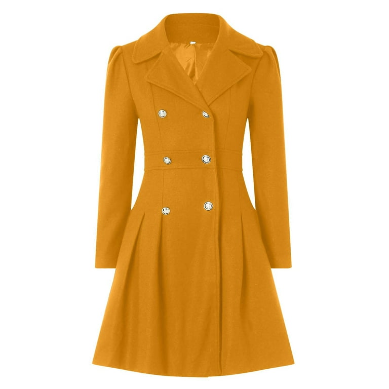 UAYOTSE Womens Trench Coat Notched Lapel Double Long Jacket UAYOTSE Womens Trench Coat Notched Lapel Double Long Jacket