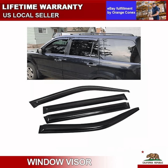 For 2003-2008 Honda Pilot Window Visor Vent Sun Wind Deflector Rain Guard