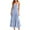 Blue, variant on Ruffle Tiered Long Dress for Women Summer Trendy Striped Adjustable Spaghetti Strap Flowy Beach Midi Dresses (L, Red)