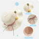 thumbnail image 3 of Conjunto de sombrero de paja y cartera de paja con protección solar para niños con circunferencia de la cabeza de 50 a 54 cm, linda decoración de bolas de pelo, sombrero para el sol de verano Beige, 3 of 5
