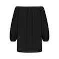 thumbnail image 5 of HAiming Women off Shoulder Tops Trendy Solid Color Lantern Long Sleeve T-Shirt Plus Size Casual Loose Blouses, 5 of 8