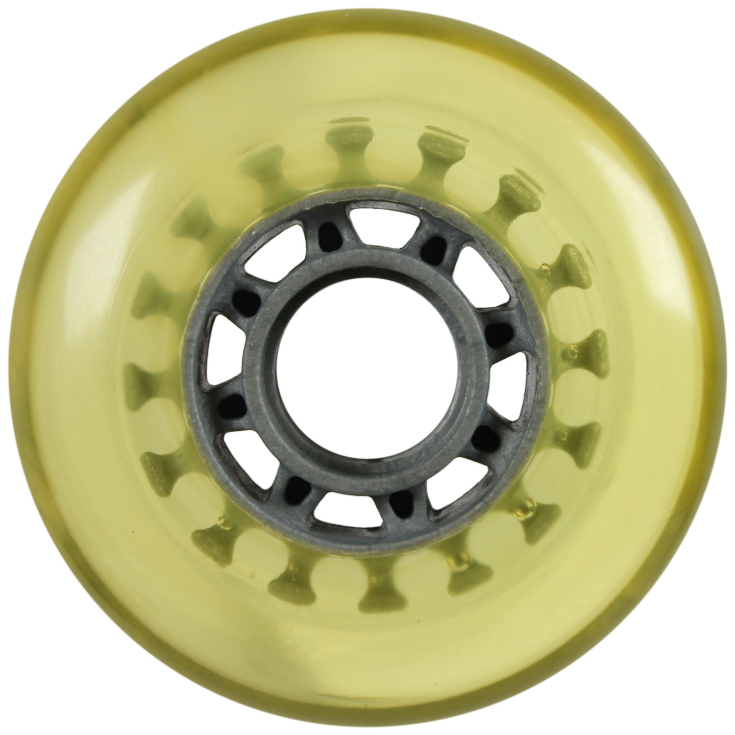 Inline Skate Replacement Wheel Grey/Yellowed 76mm 78A 8Spoke