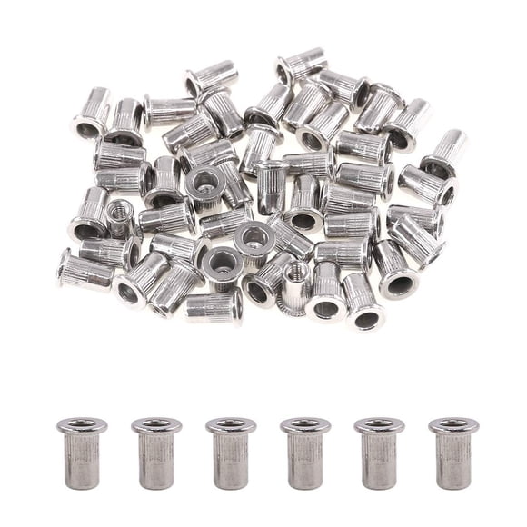 Glarks Juego de 50 tuercas de remache roscadas de cabeza plana M3 de acero inoxidable 304 (M3)