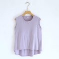 thumbnail image 1 of SDNall Blouse Femme Unie Décontractée Mode Col Rond Régulière Sans Manches Vêtements de Nuit Hauts, 1 of 9